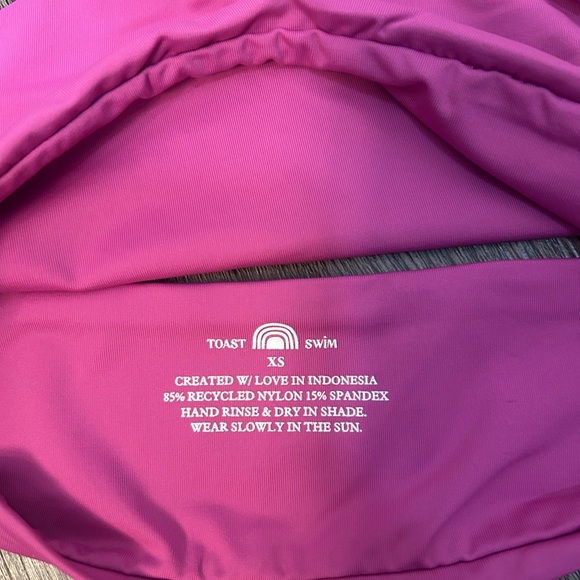 Free People x Toast Swim Apex Top & Cinch Bottom Size XS Purple Orchid - Picture 4 of 10